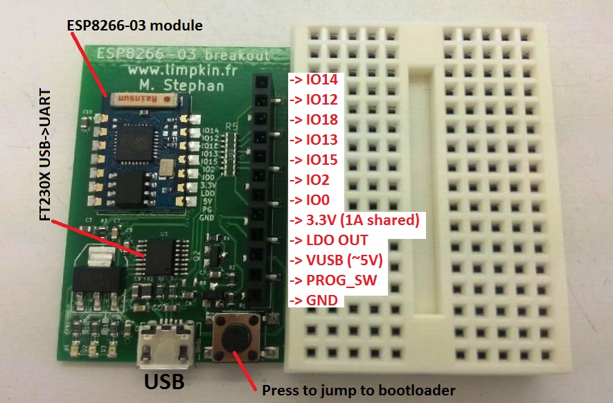 A Development Board for the ESP8266-03 - Limpkin's blog